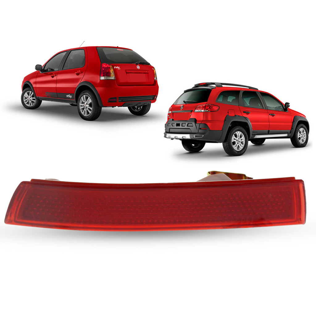 Refletor Olho de Gato Para-Choque Traseiro Fiat Palio G3 2004 A 2019 Fire Way Palio Weekend Adventure após 2009