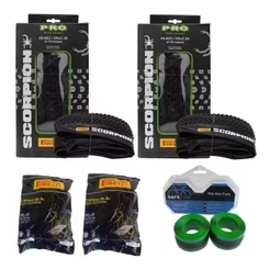 PAR PNEU PIRELLI SCORPION ARO 29X2.20 MTB + 2 CÂMARAS + 2 FITAS