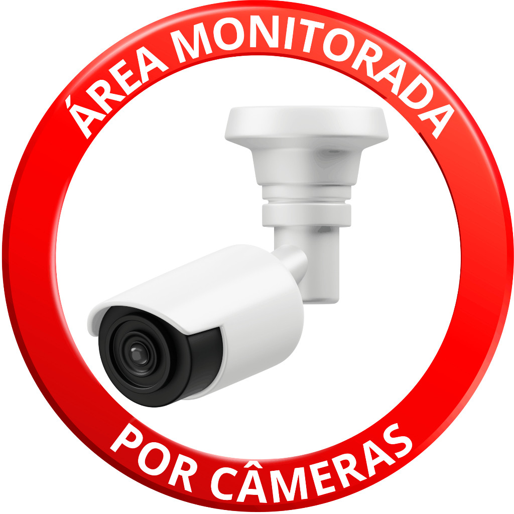 ADESIVO PLACA AVISO SINALIZAÇÃO ATENÇÃO AREA MONITORA DO POR CAMERAS 2 REDONDA 10 CM 15 CM OU 20 CM DIAMETRO ADESIVO AUTO COLANTE AMBIENTE INTERNO E EXTERNO FACIL APLICAÇÃO A PROVA DE AGUA LOJA COMERCIO INDUSTRIA ESCRITORIO BAR RESTAURANTE  RESIDENCIA
