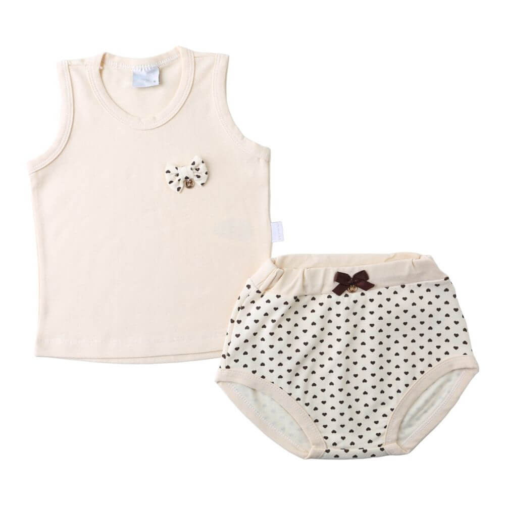 Conjunto Bebê Miniclo Regata Com Laço + Short em Oferta na Shopee
