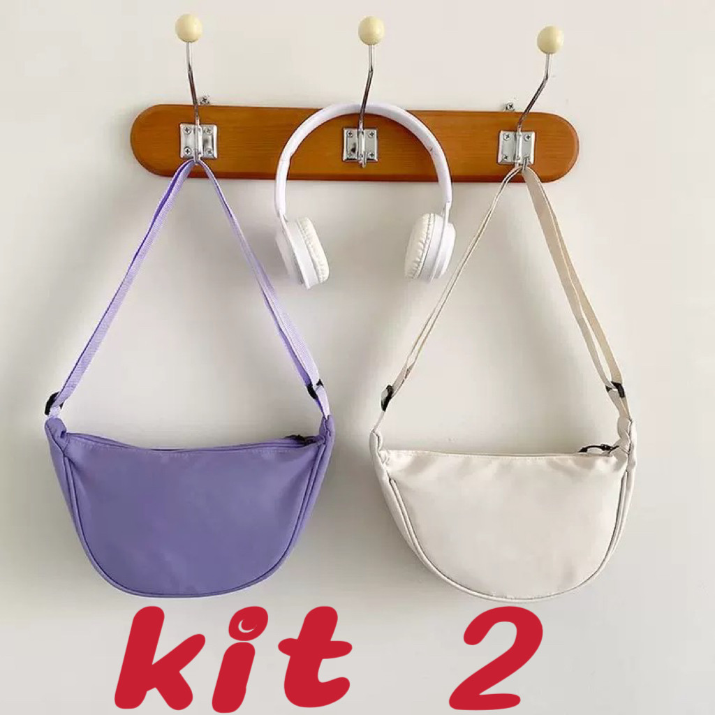 Kit 2 Confira Bolsa Transversal Estilo Meia Lua   alex