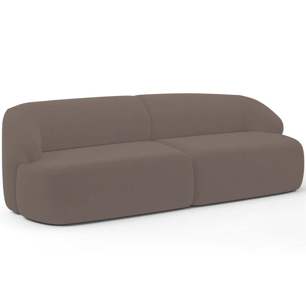 Sofá 3 Lugares Curvo Orgânico Para Sala Living 250cm Barolo L06 Veludo Marrom - Lyam Decor em Oferta na Shopee