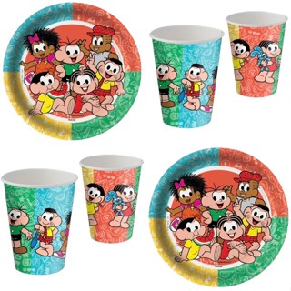 Kit Festa TURMA DA MONICA 8 Pratos + 8 Copos Descartável 200 Ml Papel - FESTCOLOR em Oferta na Shopee