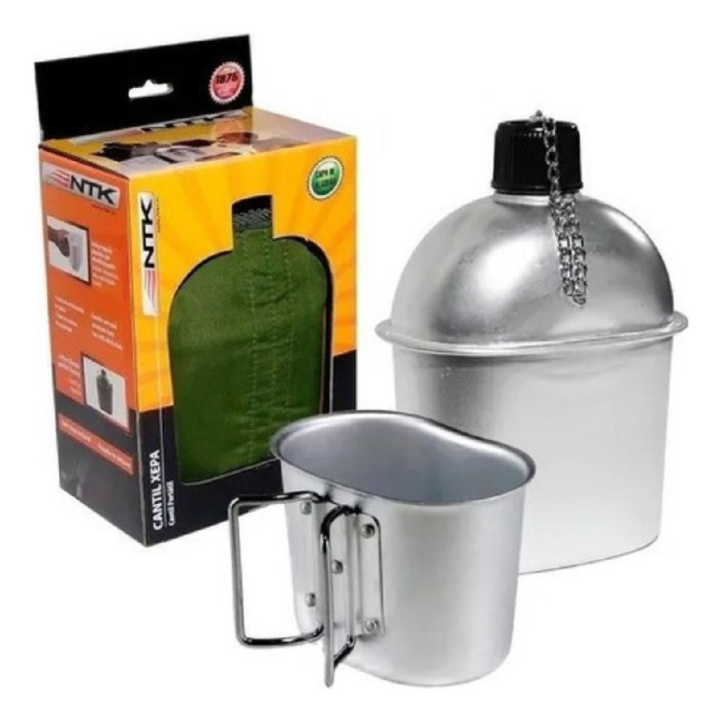 Cantil Militar Alumínio C/ Caneca Xepa Exercito Tático 900ml e Capa de Proteção em Oferta na Shopee