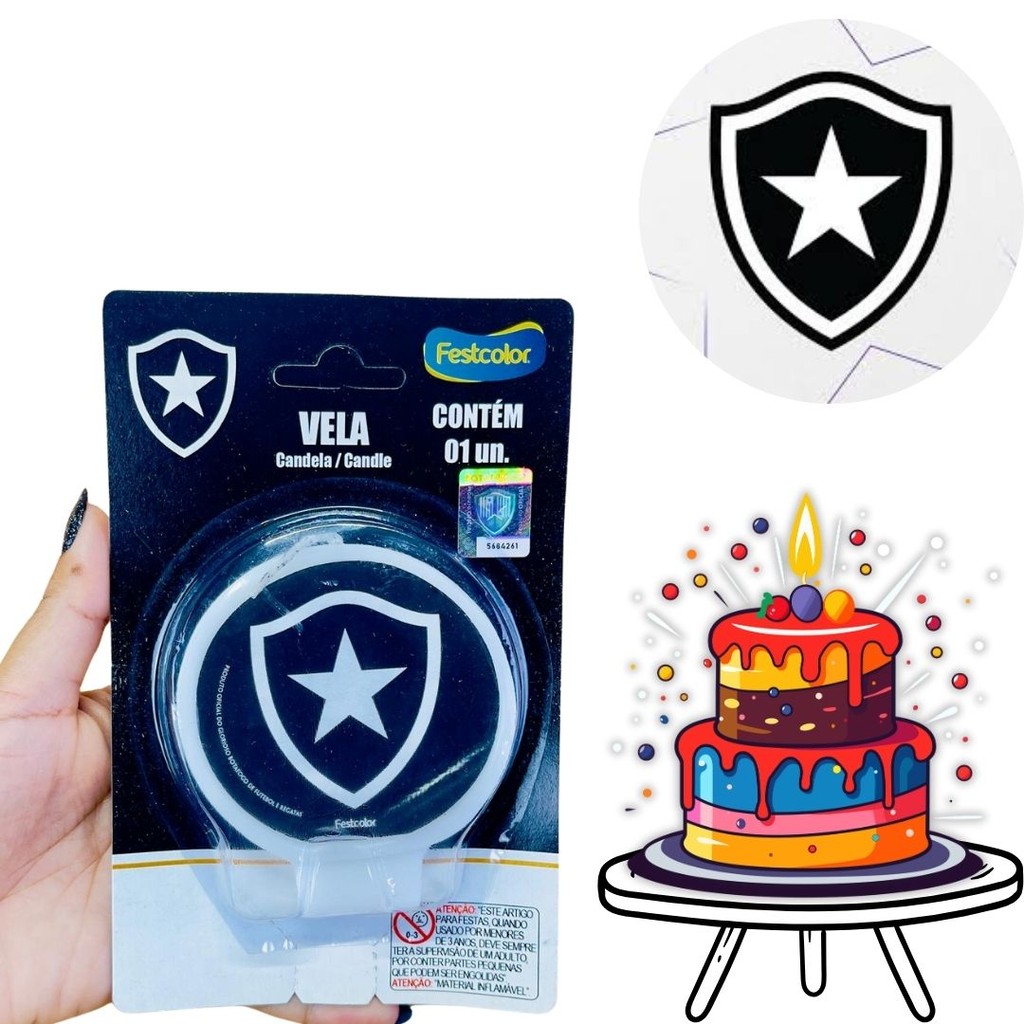 VELA  BOTAFOGO OFICIAL FESTCOLOR em Oferta na Shopee