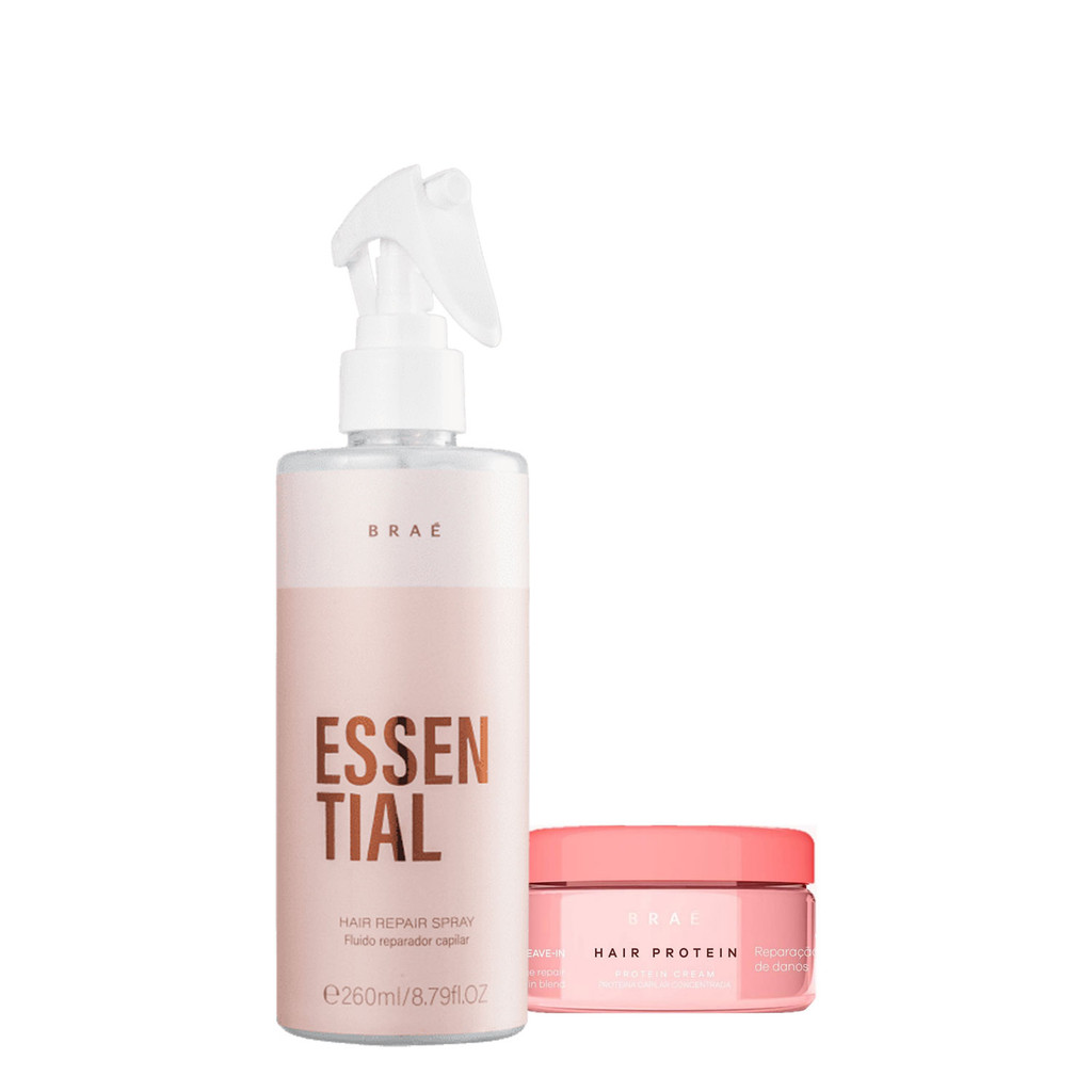 Kit Braé Hair Proteín e Essential Hair Spray (2 produtos) em Oferta na Shopee
