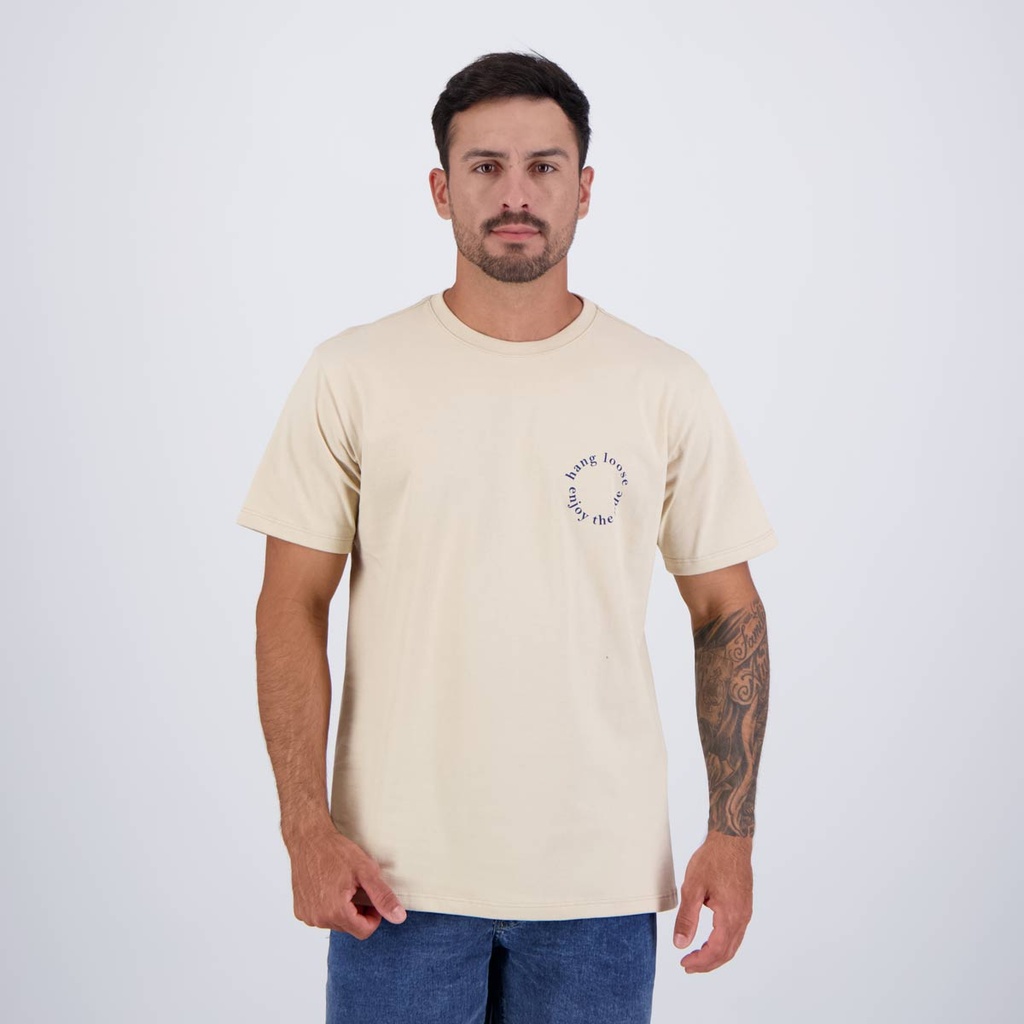 Camiseta Hang Loose Coastline Bege em Oferta na Shopee