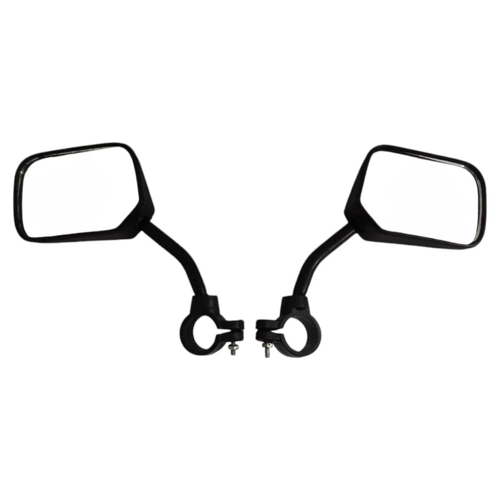 Kit Retrovisores Bike Retangulares Pretos Para Guidão - Par