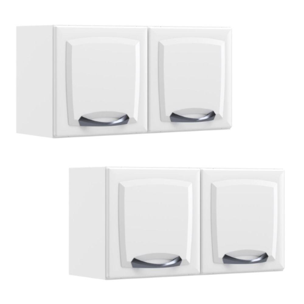Kit 2 Armários Aéreos Multiuso Itatiaia Aço 2 Portas New Premium Branco Neve em Oferta na Shopee