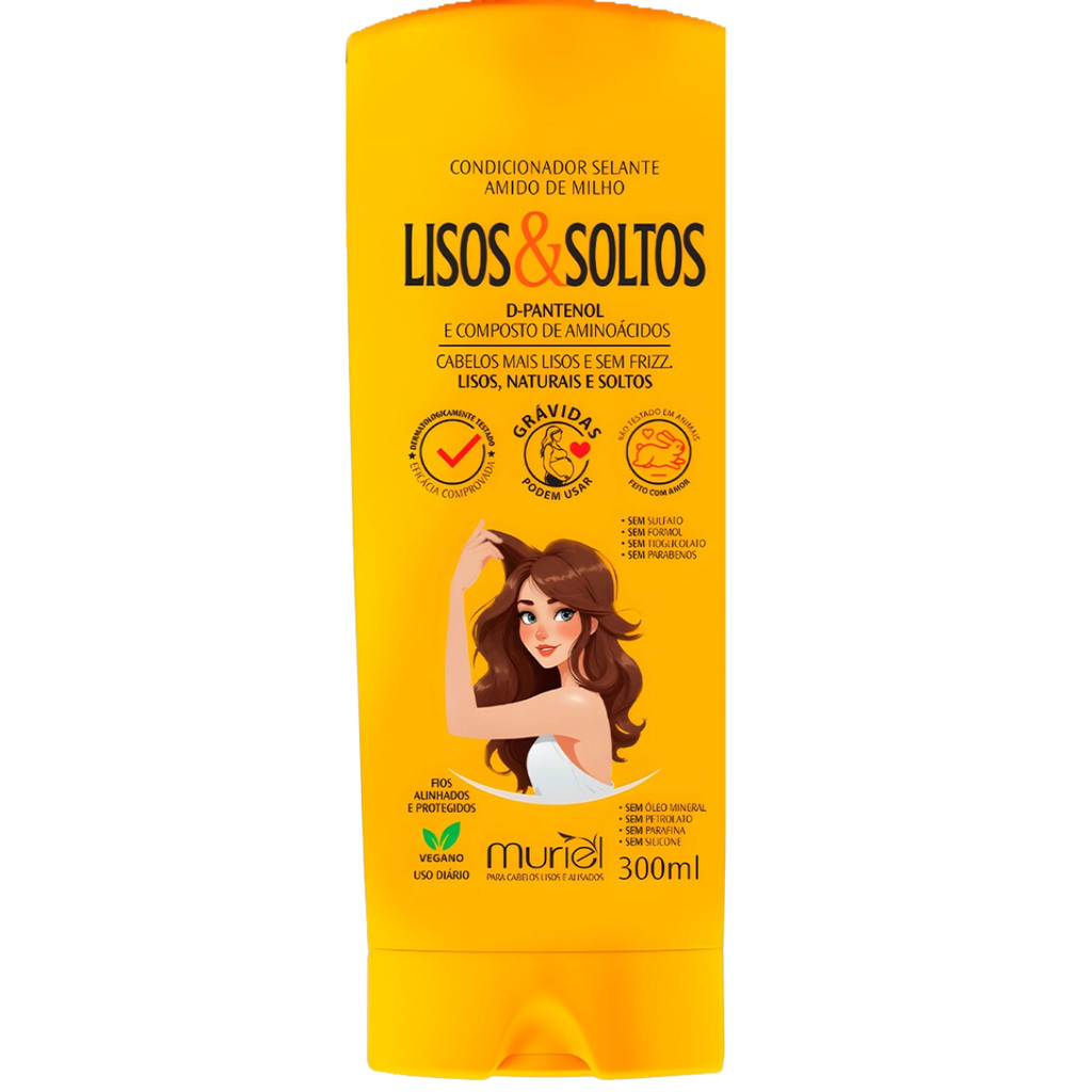 Condicionador Lisos & Soltos Amido De Milho Muriel 300ml