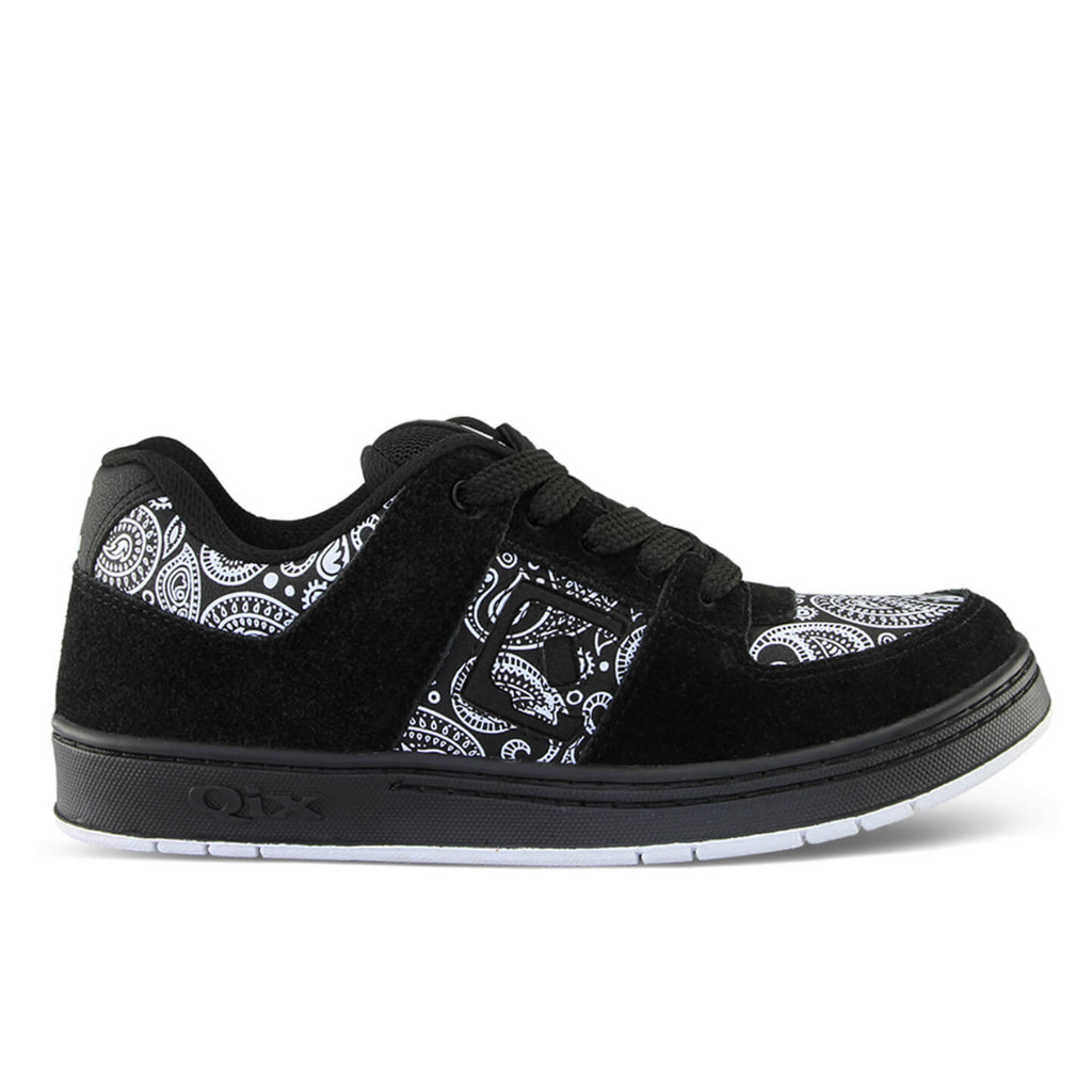Tenis Skate Qix 90's OG Cassic Sneakers Estampado Preto Branco Confortavel