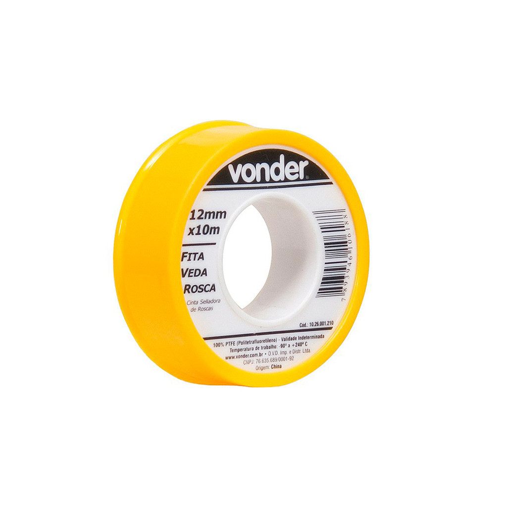 Fita Veda Rosca Teflon 12mm X 10m - 10.26.001.210 em Oferta na Shopee