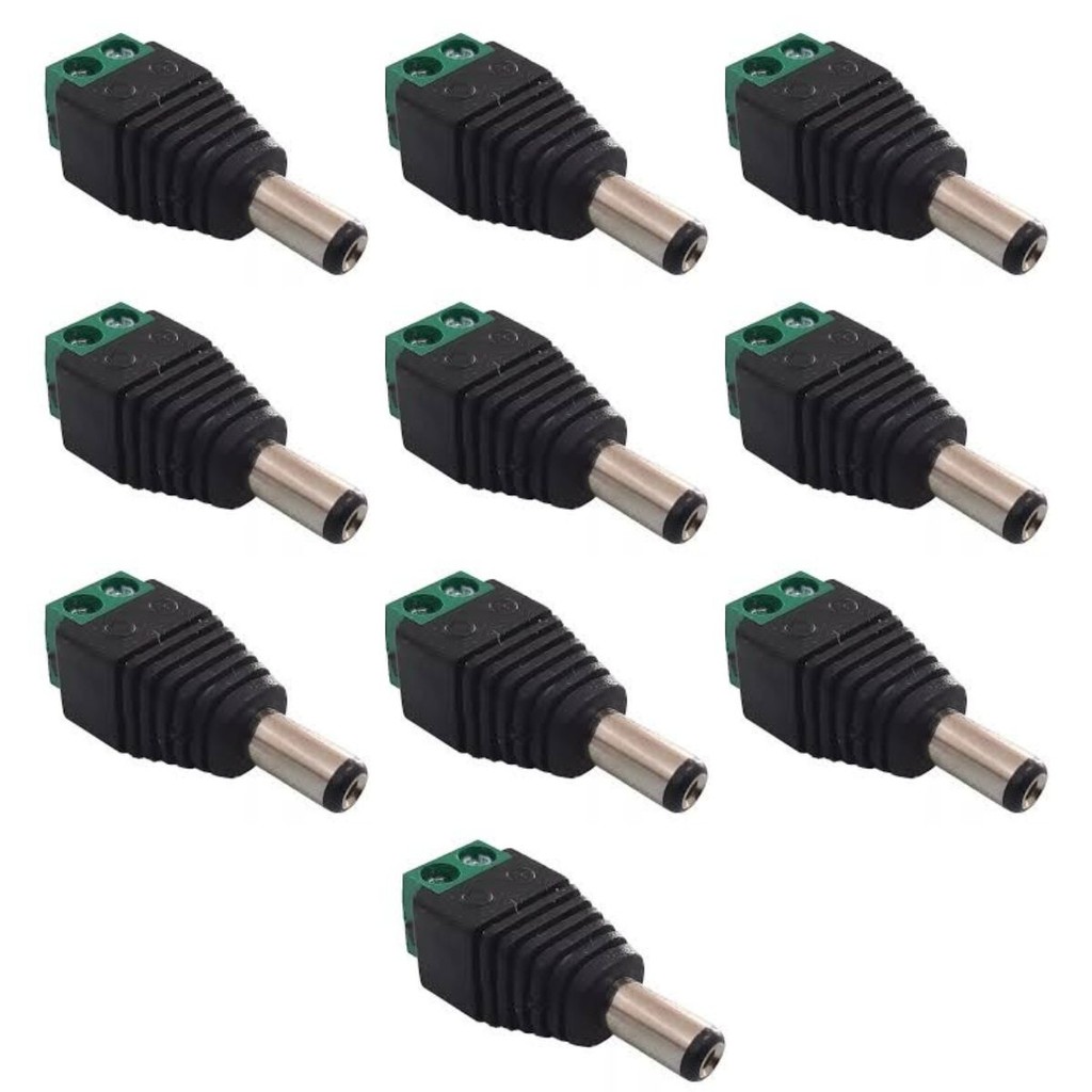 10 Conector Plug P4 Macho Femea Borne Cftv Camera