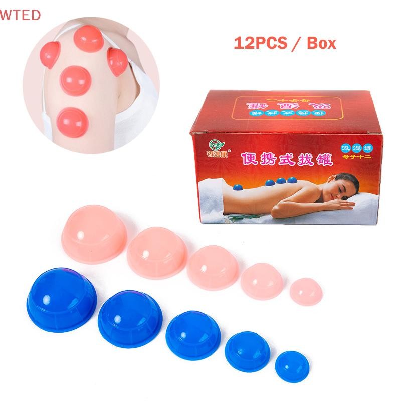 (WTED) 12 Unidades De Conjuntos De Ventosas De Silicone , Copos De Massagem , Jarra De Vácuo