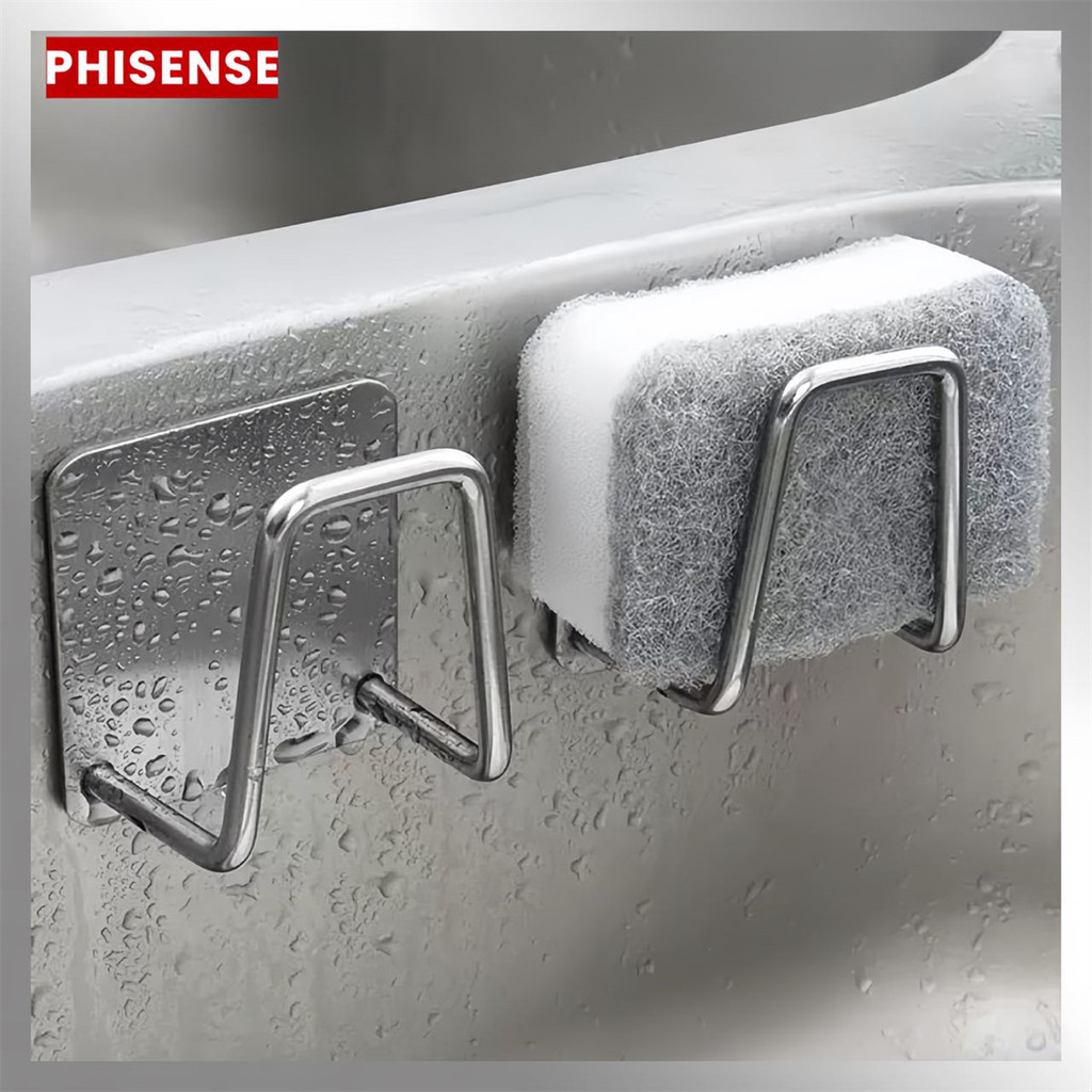 Aço inoxidável Suporte Porta Esponja para bucha de pia Prateleira de cozinha em Oferta na Shopee
