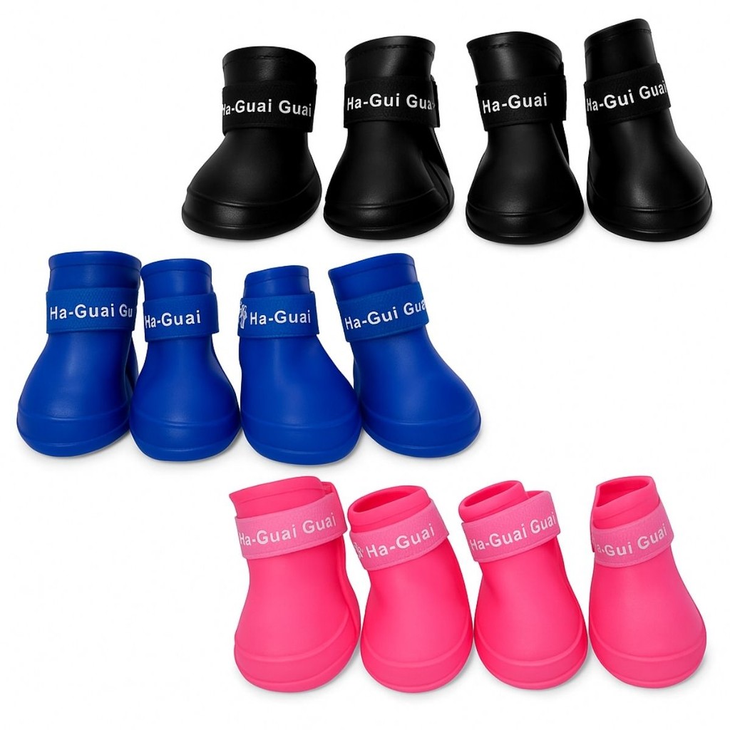 Bota de Cachorro Pet Botinha Protetor de Pata Pequeno Silicone 4Un Ajustável Antiderrapante Higiene