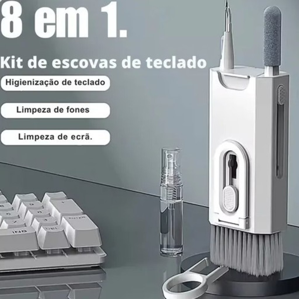 GUIANA 8 EM 1 Kit de limpeza para teclado, tela de celular e fones de ouvido（Modelo atualizado）