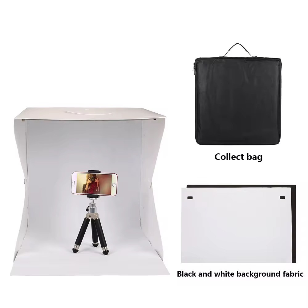 Estúdio Fotográfico Portátil 40x40 LED USB Dobrável Bolsa Inclusa Ideal Para Produtos e Conteúdo Digital