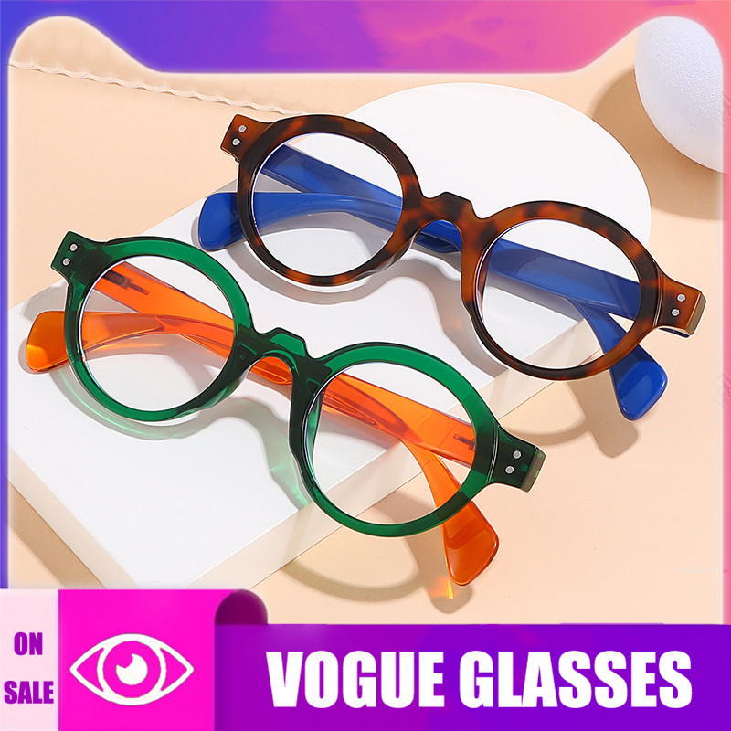 Alta Qualidade Moda Japonesa 2025 Novo O Velho Design De Cor Dupla Moldura Redonda Anti Luz Azul Retro Óculos De Leitura