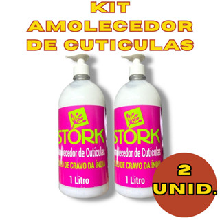 Kit 2 Amolecedor de cutículas stork com óleo de cravo da índia 1L em Oferta na Shopee