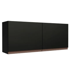 Armário Aéreo De Cozinha 120 X 50 Cm 2 Portas Preto Preto