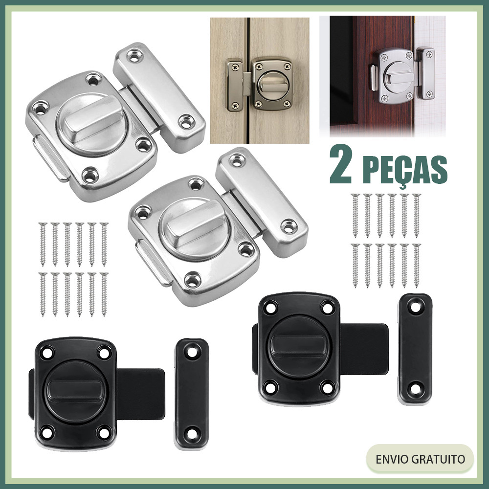 2x trinco de porta de cabo deslizante em liga de zinco Fechadura de trinco Inserção de porta de trinco