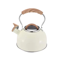 Chaleira 2,0L Linha Indução Vanilla com Apito e Cabo Baquelite Amadeirado MTA - 1219