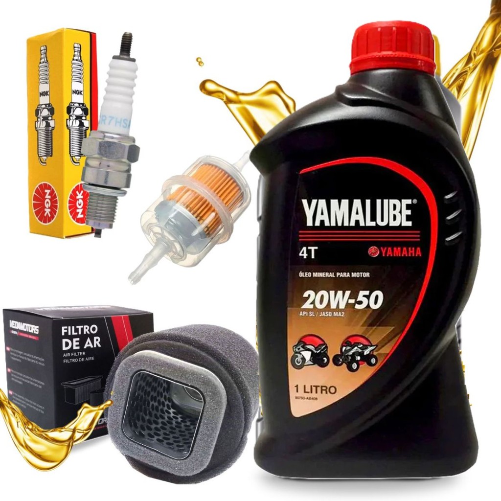 Kit Revisão Factor 125 2009-2015 Yamalube 20w50 Filtros e Vela Ngk em Oferta na Shopee