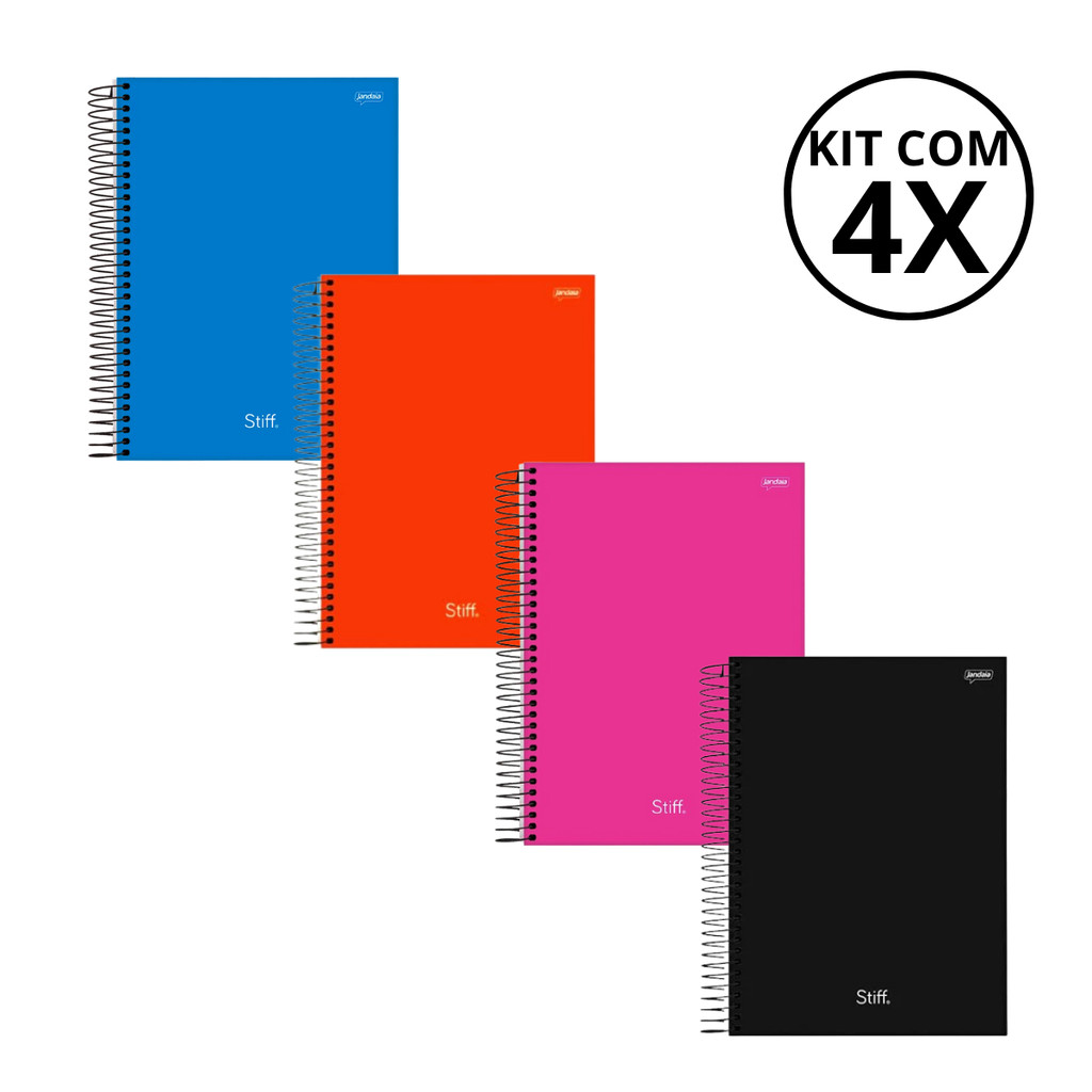 Kit Com 04 Caderno 20 Matérias Unissex Várias Estampas Stiff - SÃO DOMINGOS KIT 04 em Oferta na Shopee