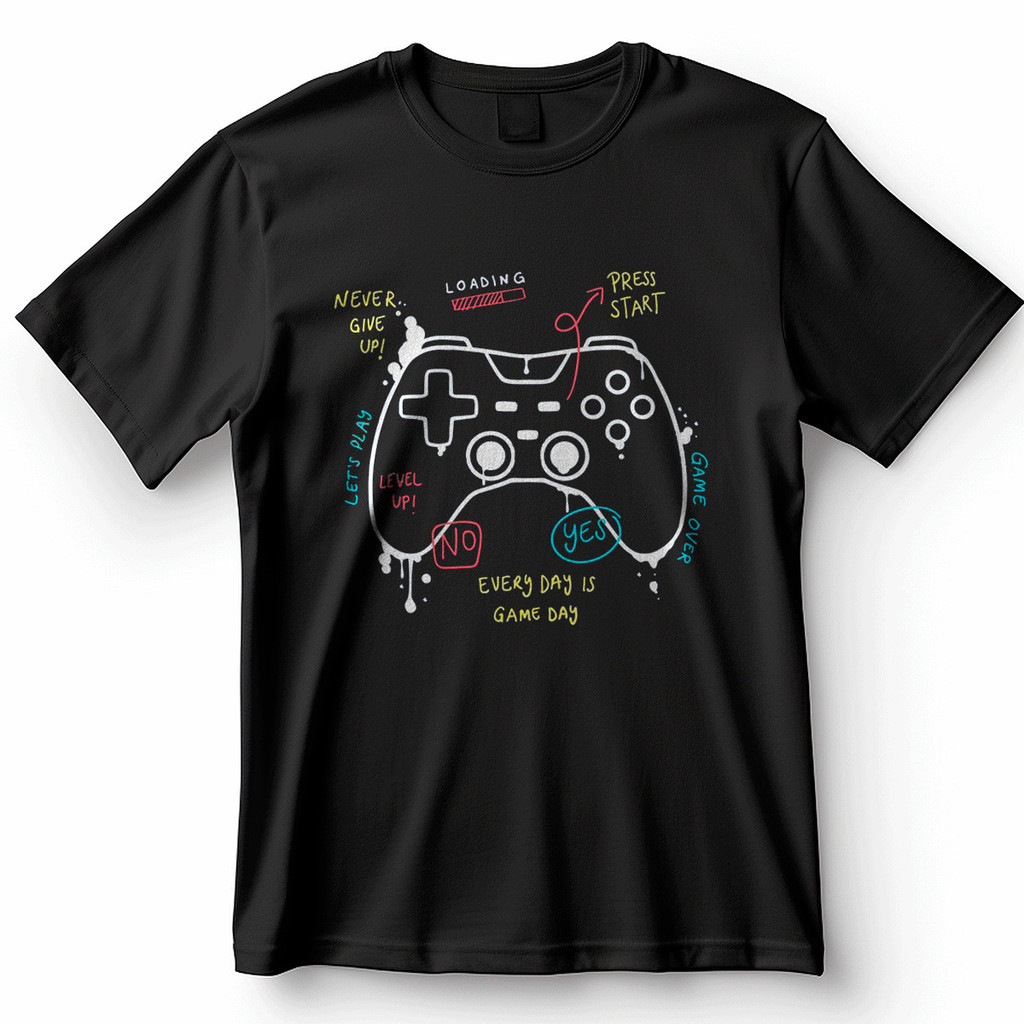 Camiseta Controle Gamer Never Give Up Let's Play Level Up Blusa Camisa 100% Algodão em Oferta na Shopee