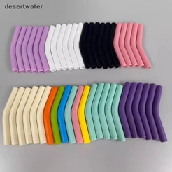 Dwbr 6 Pçs/Set Capas De Palha De Silicone Macio Canudos Dicas Apto Para Bicos Aço Inoxidável Reutilizáveis De 9mm De Lar