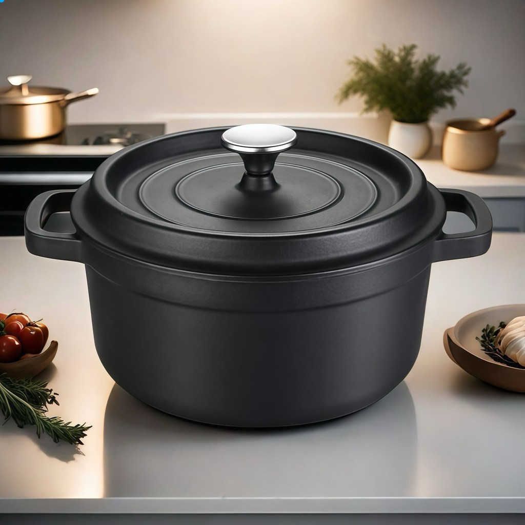 Panela Para Ensopado Antiaderente Ferro Fundido Antiaderente 24cm Largura