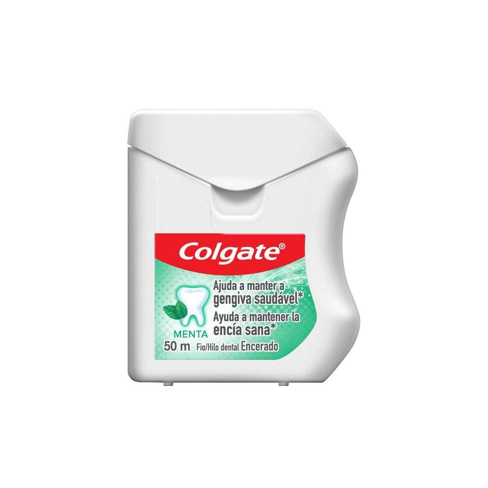 FIO DENTAL COLGATE ENCERADO MENTA 50M em Oferta na Shopee