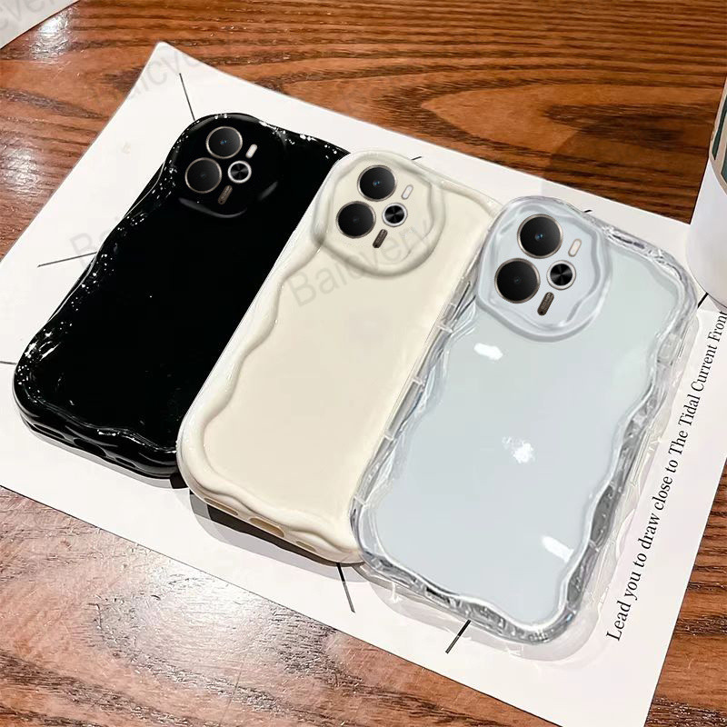 Para Realme 14 5G RMX5075/14T RMX5078 Macio Lindo Design De Onda Brilhante Anti Deslizamento Capa À Prova De Choque