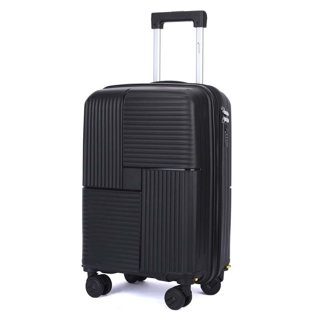 Mala de Viagem Pequena 10kg Rodinhas 360 Polipropileno Rígida Cruzeiro 6009M Cor:Preto