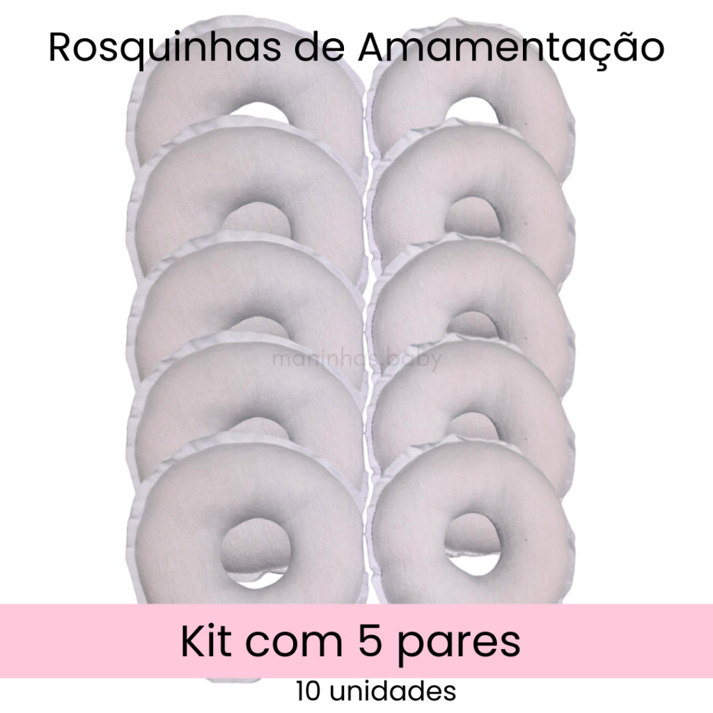 Rosquinhas de Seios para Amamentação Lavável e Macia – Kit com 5 Pares (10 Unidades)