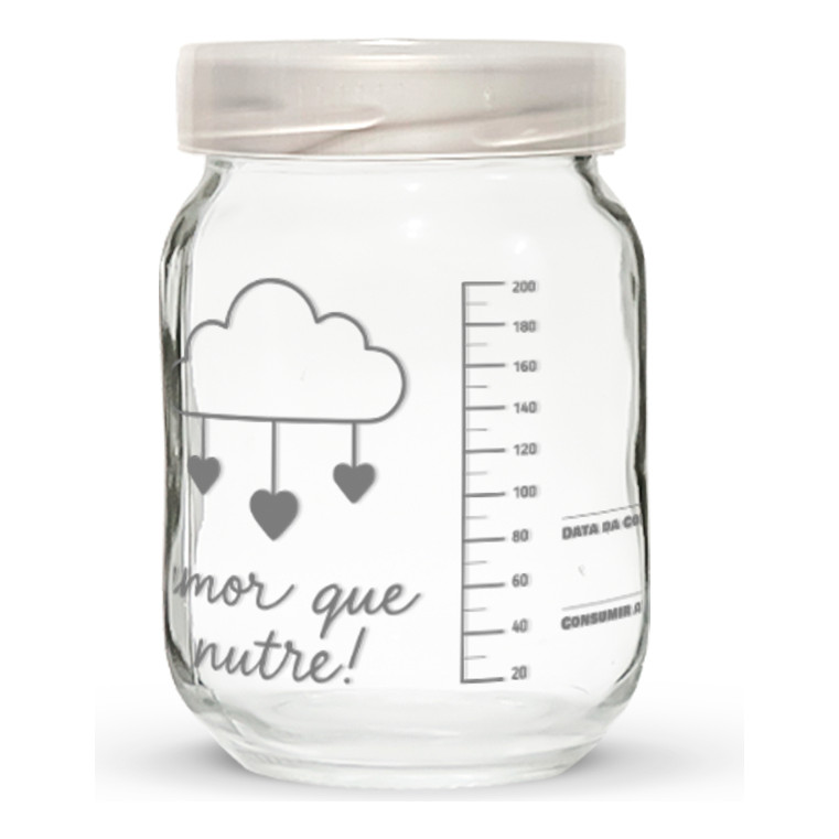 Kit 6 Potes Para Leite Materno Com Graduação 200ml - Nuvens