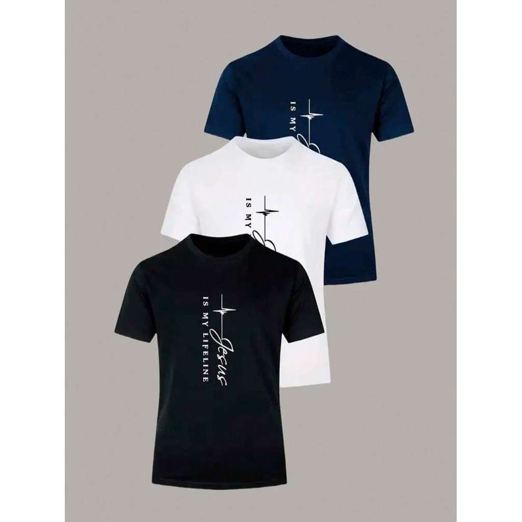 Kit 3 Camiseta Masculina Estampada Coloridas  Kit 3 Camiseta Masculina Estampada Coloridas Camisa De Homem