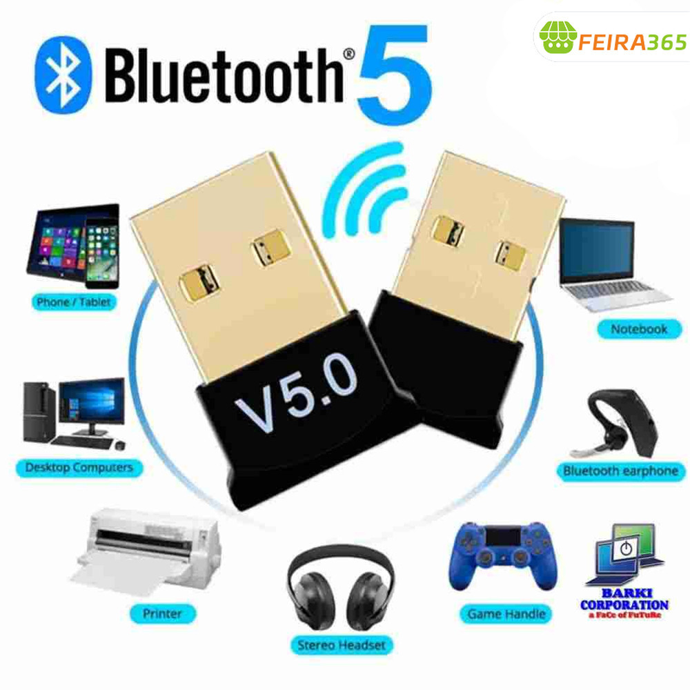 Adaptador Bluetooth 5.0 USB Transmissor Áudio Sem Fio para Notebook e Carros em Oferta na Shopee