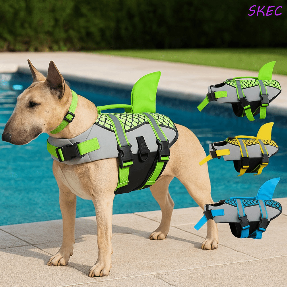 Colete Salva-Vidas Para Cães SKEC Shark , Maiô Reflexivo À Prova D'água , De Segurança Anti-Rachadura Com Flutuabilidade em Oferta na Shopee