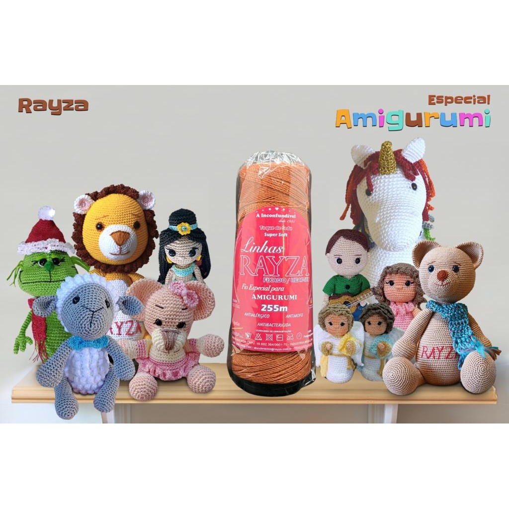 Linha RAYZA Amigurumi - Ideal para Crochê e Amigurumi - Tex 288 - Cor 096 Tijolo