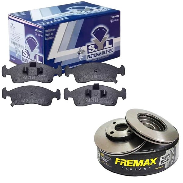 Kit Disco Freio Ventilado + Jogo Pastilha Freio Cobalt 1.8 2012 a 2020 – FREMAX / SYL