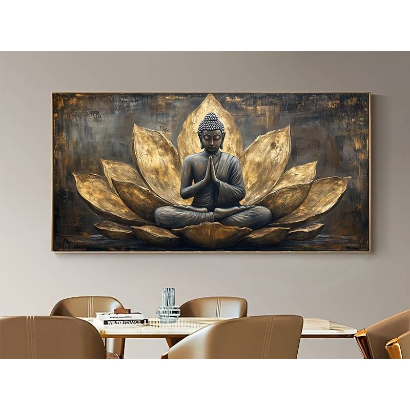 Imagem Quadros Decorativos Abstratao Moderno sem Moldura  Estátua do Buda Lótus
