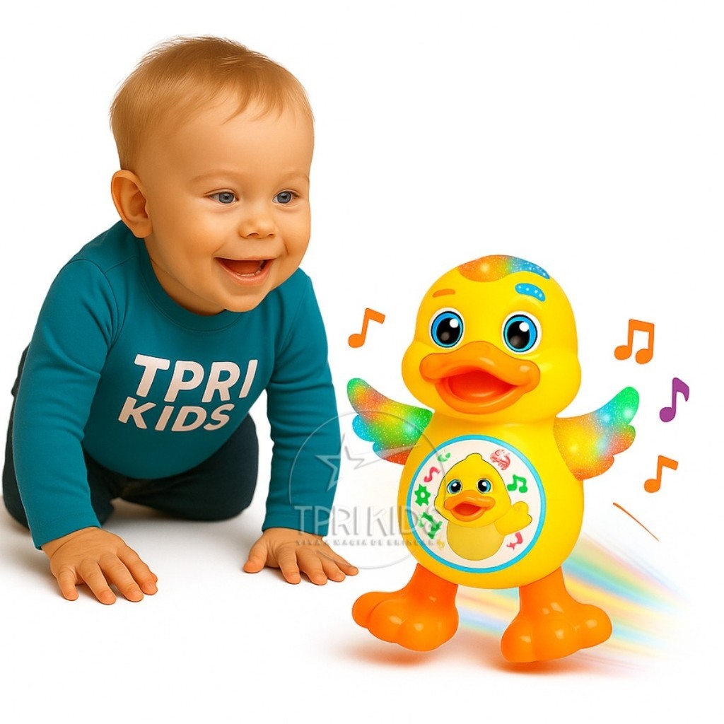 Patinho Dançarino Interativo Música Som LED Luz Movimento Bebê Pato Musical Dança Bichinho Brinquedo