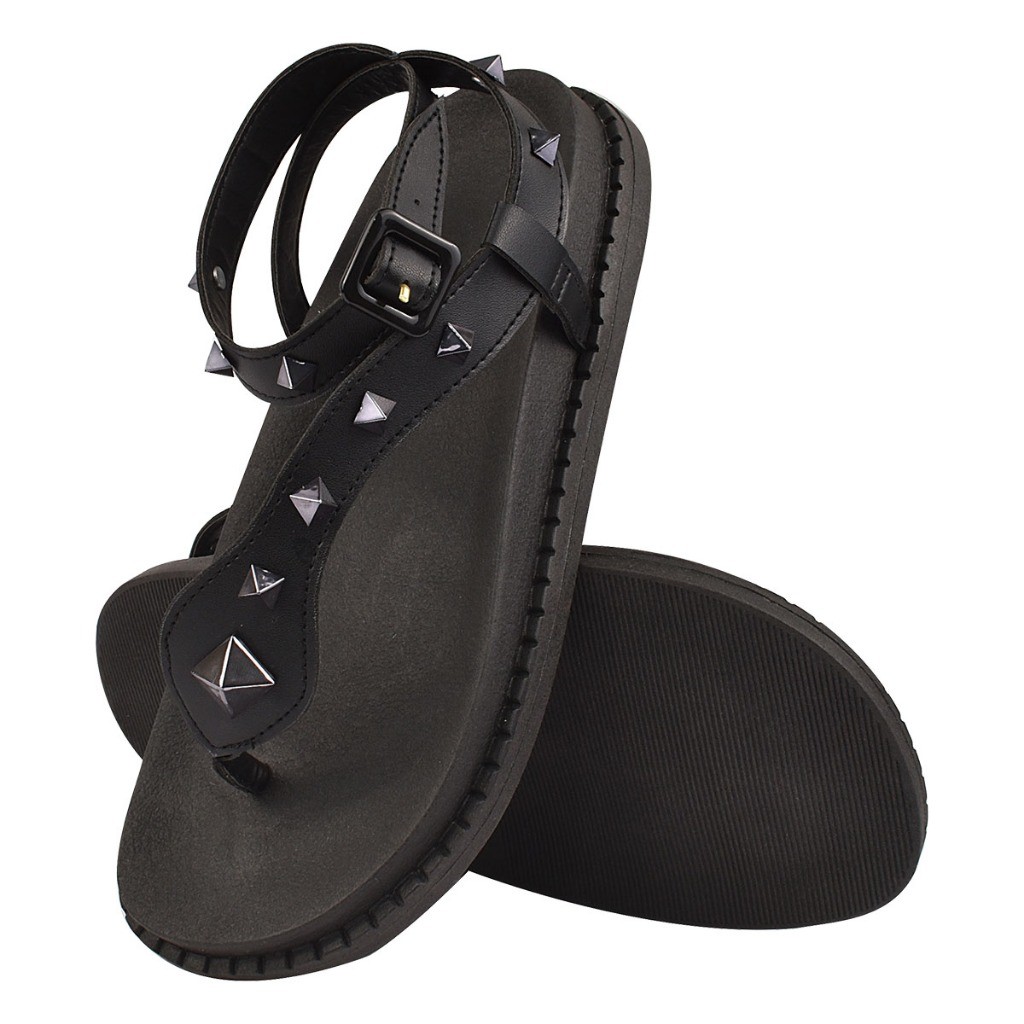 Papete Feminina com Piramede Spike Birken Confortável Flatform Anatômica Apliques Elegantes