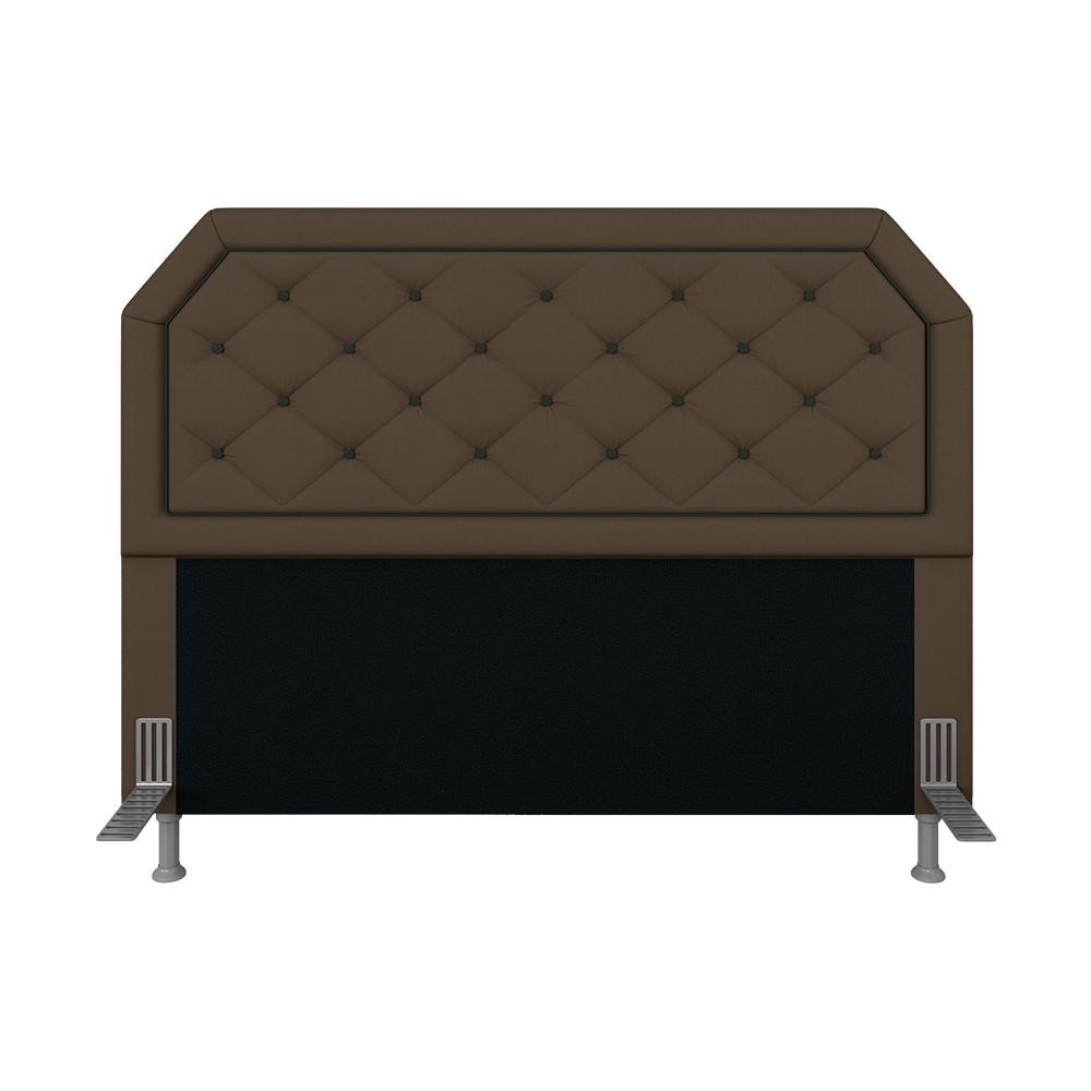 Cabeceira Estofada Cama Box Queen Florença Suede Marrom - Móveis Arapongas