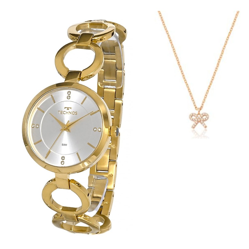 Relogio de Pulso Technos Elos Feminino Social Dourado