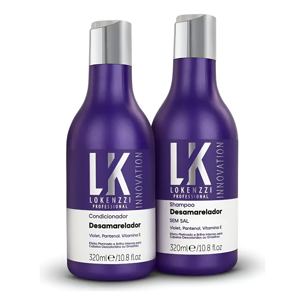 Kit Desamarelador Shampoo E Condicionador Lokenzzi 320 Ml