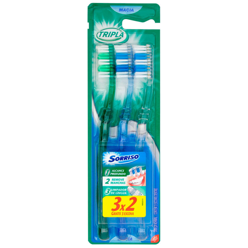 Escova Dental Sorriso Tripla Macia Leve 3 Pague 2 - Health