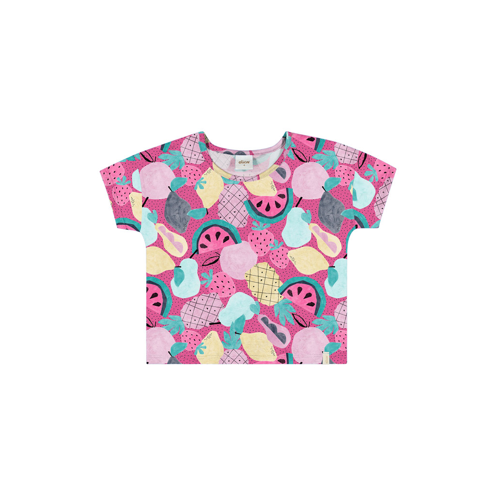 Blusa Infantil Menina Estampada Elian Rosa - Baby & Kids Fashion